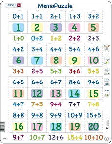 Мемопазл - Числа 0-20, 40 элементов (Larsen, GP3)
